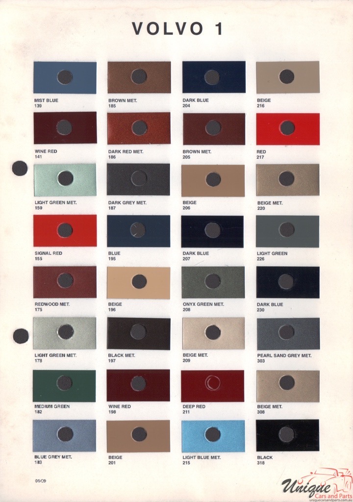 1995 - 2002 Volvo Paint Charts Octoral 1